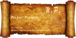 Major Pongor névjegykártya